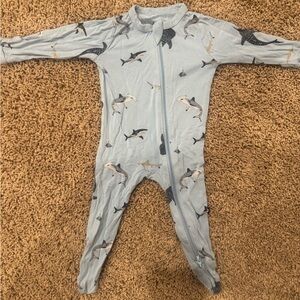 Kyte BABY Blue Shark Print Kids Footie